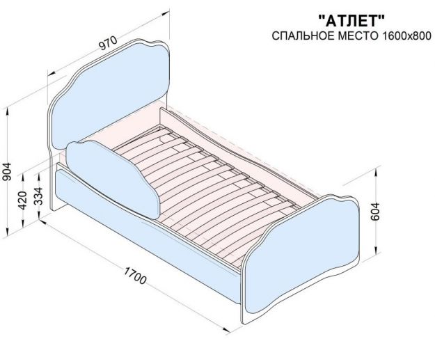 Кровать 160 Атлет 74 Жёлтый (мягкий бортик)