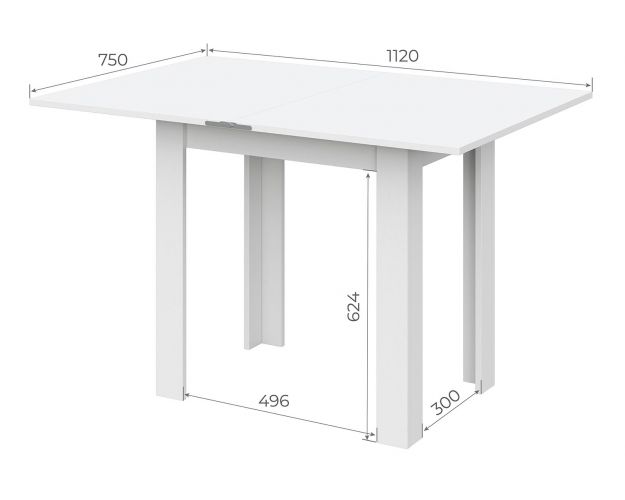 Стол обеденный "СО 3" раскладной Белый